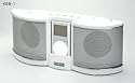 iPod Speaker Dock with AM/FM Radio Alarm Clock and Charging Cradle - White