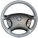 Wheelskins EuroPerf perforated Color style Leather Steering Wheel Cover - Burgundy Perforated Top & Bottom and Grey Non Perforated Left & Right Sides, Size: 15 1/2 inches X 4 3/8 inches
