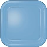 IMAGE OF Baby Blue Square Dinner Plate 12 Count