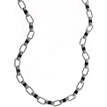 Stainless Steel Men's Necklace w/ Rubber inlay 24"