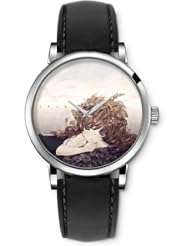 SPRAWL Aanalog Fashion Series Silver Ladies Watches of Genuine Black Leather Strap,Unique Wrist Watch for Women Girls Designed with thoughtful Girl