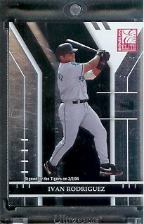 2004 Donruss Elite Extra Ivan Rodriguez Detroit Tigers Baseball Card #147 - Mint Condition - In Protective Display Case !