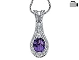 Amethyst Gemstone Pendant with Diamonds 2/5 Carat (ctw) in White Gold
