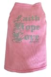 Ruff Ruff and Meow Dog Tank Top, Faith Hope Love, Pink, Medium