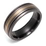 Titanium and 18k 7mm Black/Gray Band