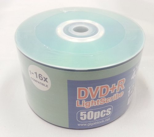 100pc Gigablock LightScribe Blue Colored DVD+R 1~16x LS Printable Blank Media