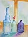 Extra 40% Off Limited Edition Fine Art Print from Original Watercolor Painting WP_JMG_BOTTLES