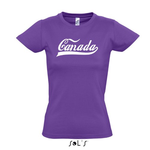 Damen T-Shirt – Canada Oldschool Kanada LÄNDERSHIRT EM / WM FAN Trikot S-XXL , Light purple – weiß , L