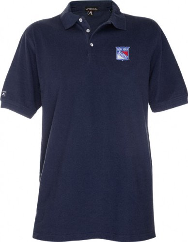 New York Rangers Navy Classic Pique Stainguard Polo Shirt