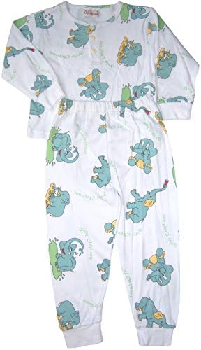 US Giftwear Unisex-child Happy Baby Elephant 2-pc Pajama Set Size:12m-6x