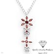 Necklace with 3.44 CTW Genuine Garnets Made of 925 Sterling silver adjustable" Necklace with 3.44 CTW Genuine Garnets Made of 925 Sterling silver adjustable"