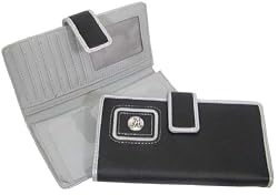 Black & Silver Collegiate Checkbook wallet w/ Silver Emblem