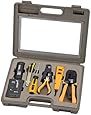 InstallerParts 10 Piece Network Installation Tool Kit -- Includes LAN Data Tester, RJ45 RJ11 Crimper, 66 110 Punch Down, Stripper, Utility Knife, 2 in 1 Screwdriver, and Hard Case