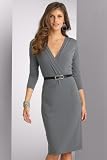 metrostyle Pleated Surplice Dress