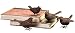 Set of 4 Rustic Decorative Bird Figurines Home Decor 3-3/4"H