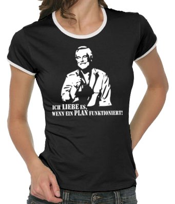 Touchlines Girlie Ringer T-Shirt Hannibal vom A-Team, black, XL, B9013 Preisvergleich