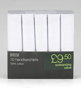 10 Pure Cotton Handkerchiefs