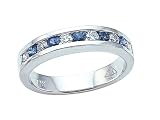0.55 cttw Genuine Sapphire Anniversary Ring / Band - Platinum, 14kt White or Yellow Gold