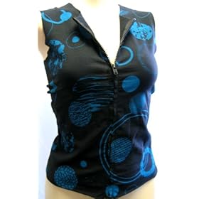 Mosquitohead Women's ORBIT PRINT SLEEVELESS ZIPPER VEST