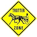 HARNESS RACING ZONE sign * street horse race