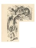 : Cheshire Cat Alice Meets the Cheshire Cat Decorative Art Giclee Poster Print by John Tenniel, 18x24