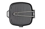 Chasseur Cast Iron Smooth Base Square Grill Pan with Wire Handle