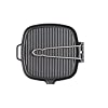 Chasseur Cast Iron Smooth Base Square Grill Pan with Wire Handle