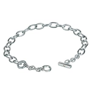 Diamond Charm Bracelet, Sterling Silver, 0.01 Carat Diamond Weight, Model DL062, by Hot Diamonds