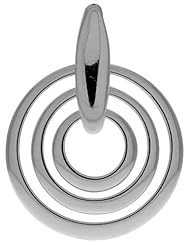 Sterling Silver Triple Circle Cut Outs Pendant, 1 3/8" (35mm) tall