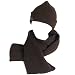 SKI SKATE 2 ply KNIT RIBBED HAT / CAP BEANIE SCARF SET * BROWN * Medium - Large