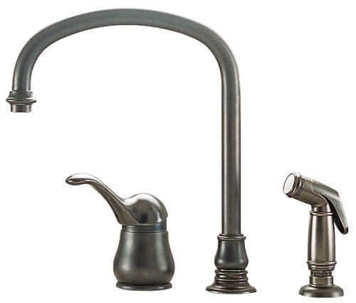 American Standard 3821.831.068 Jasmine Single-Control Kitchen Faucet with Hi-Flow Spout and Concealed Mounting, Blackened Bronze