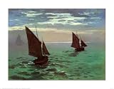 Boats Leaving the Harbor Art Poster Print by Claude Monet, 28x22