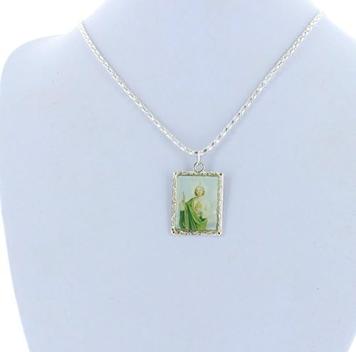 Religoius Jewelry, Silver, Photo Charm, 16" Chain, St. Jude