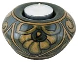 Traditional Green Mexican Talavera Tea Light Candle Holder