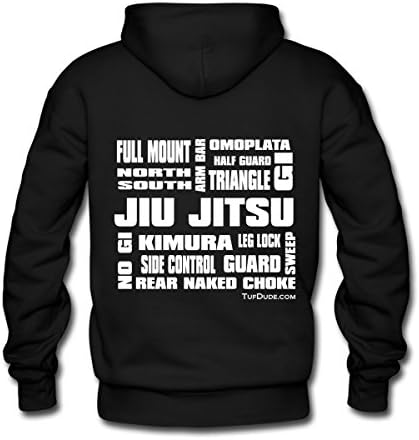 Tuf Dude Men's Jiu Jitsu Terminology Hoodie XXL Black