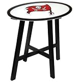 Tampa Bay Buccaneers Wooden Pub Table With Glass Top