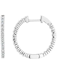 Diamond Inside Outside Hoop Earrings 1/2ctw