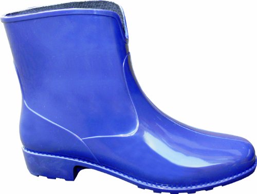 Damen-Stiefel "Michaela" 2218-0-700-38 Stiefel, PVC, mit Absatz, Profilsohle, weiter Einstieg, Gr&ouml;&szlig;e 38, Farbe: marine