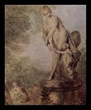 Antoine Watteau (F���tes Galantes, detail) Black Wood-Mounted Art Poster Print - 13