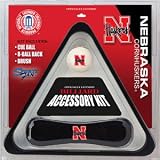 Nebraska Cornhuskers Billiard Accessories Kit - includes Triangle Rack, Cue Ball and Brush