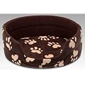HUNDEBETT KUSCHELBETT KATZENBETT FLEECE PFOTENMOTIV