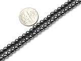 4mm round Black Hematite beads strand 15