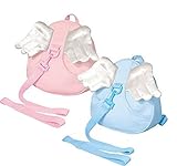 【四葉堂オリジナル】迷子ひも付きリュック 天使の羽 / ベビーリュック (ブルー)