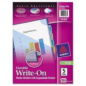 Translucent Multicolor Write-On Dividers with Pocket, 8-Tab, Letter, 1 Set