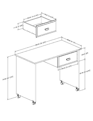South Shore Small Desk Imagine Collection, Morgan cherry