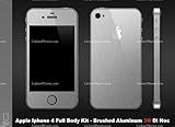 Iphone 4 Brushed Aluminum (Metal Series) Full Body Skin Kit