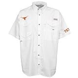 Columbia NCAA Men's Texas Longhorns Collegiate Bonehead Short Sleeve Shirt (White, X-Large)