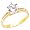 14K Yellow Gold Round-cut 1.50 CTW Equivalent CZ Cubic Zirconia Ladies Solitaire Wedding Engagement Ring Band - Size 4