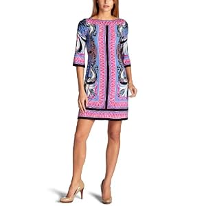 Donna Morgan Women's 3/4 Sleeve Printed Matte Jersey Dress