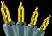 Set of 100 Amber Everglow Mini Christmas Lights With Green Wire